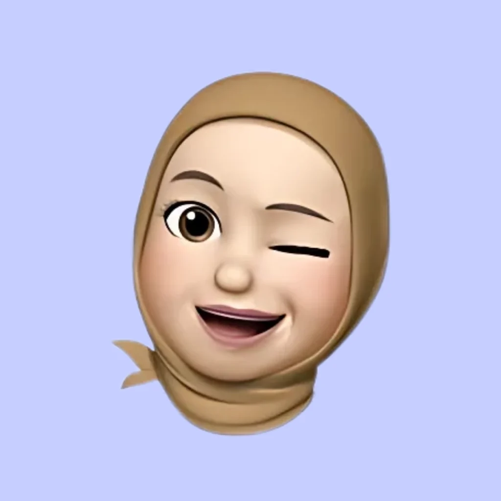 Memoji Apple d’une femme voilée faisant un clin d’œil